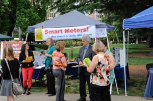 Sacramento Smart Meter Awareness Reaching out at a recent environmental fair